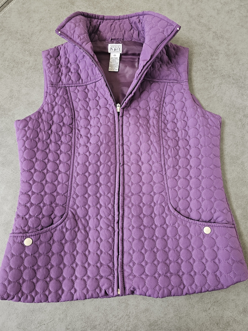 Keren Hart Purple Quilted Sleeveless Vest Medium